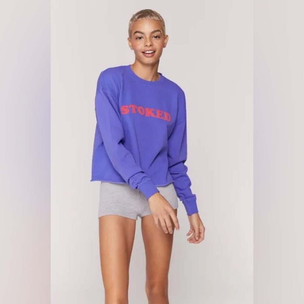 spiritual gangster Stoked Mazzy Crop Sweatshirt - Picture 2 of 7
